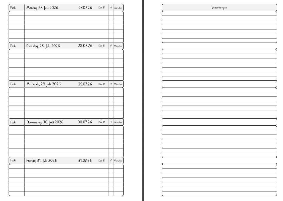 Agenda Typ 4: datiert, Montag – Freitag – Bild 3